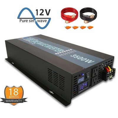 Pure Sine Wave Power Inverter 3500W 12V DC to 120V AC Solar power Converter  rv