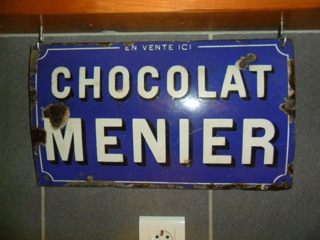 Menier Chocolate Advertising Metal Plate