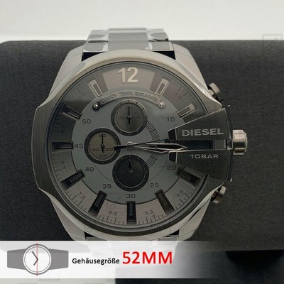 Diesel DZ4282 Mega Chief Edelstahl Farbe Grau Analogue Quarz Herrenuhr 52mm