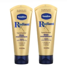 LOT of 2 Vaseline Radiant Hand Shea Butter Deep Nourishment 3.4oz ea NEW