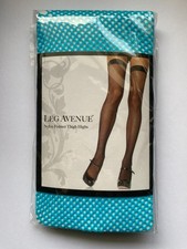 Nylon Fishnet BRIGHT BLUE Thigh High Stockings - Leg Avenue - Brand NEW