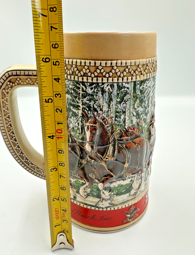 Budweiser Holiday Stein 1987 Clydesdales Winter Scene Collectible - Picture 8 of 8