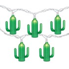 Northlight 10-Count Green Cactus Patio Light Set, 6ft White Wire