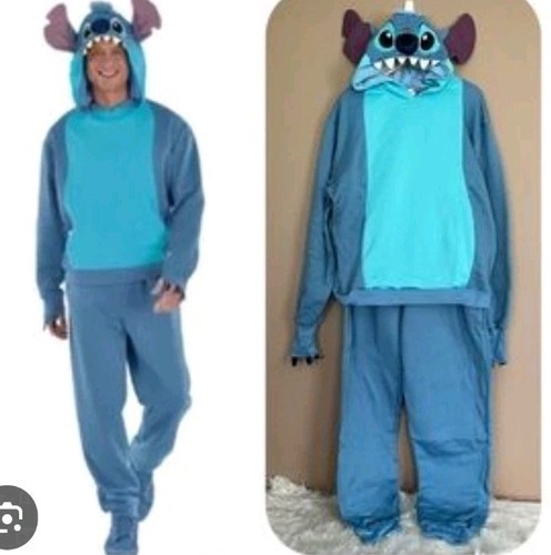 Disney Stitch Halloween Plüsch Kostüm Erwachsene Gr. L/XL 2-teilig Hoodie Jogger NEU 