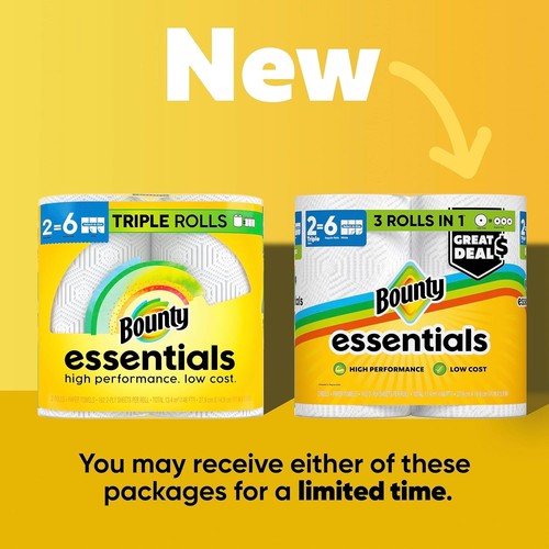 Bounty Essentials Select-A-Size Paper Towels, White, 2 Triple Rolls = 6 Regular - Picture 2 of 10