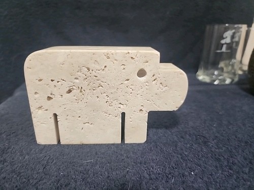 Scultura elefante in travertino moderno metà secolo di Enzo Mari per F Mannelli 1 - Foto 6 di 6