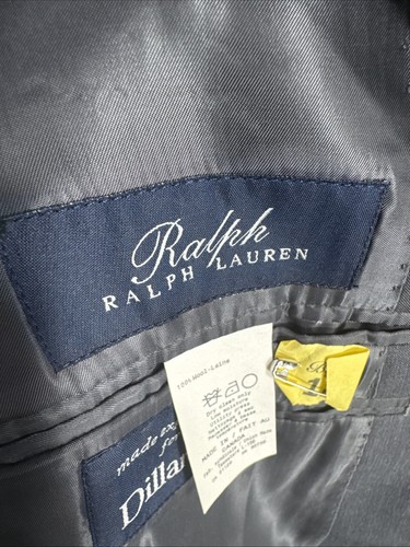 Ralph by Ralph Lauren 56L Blue Gray Heather 2 Piece Suit 48x28 Wool 2 Button - Bild 10 von 19