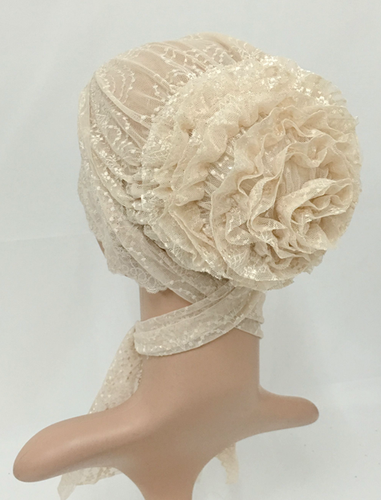 Islamic Flower Lace Turban Muslim Hijab Under Scarf Bonnet Inner Cap Hat Cover - Picture 6 of 90