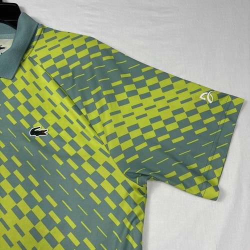 Lacoste Sport Polo Shirt Mens Large Green Novak Djokovic Tennis RN87651 RARE 24' - Picture 9 of 14