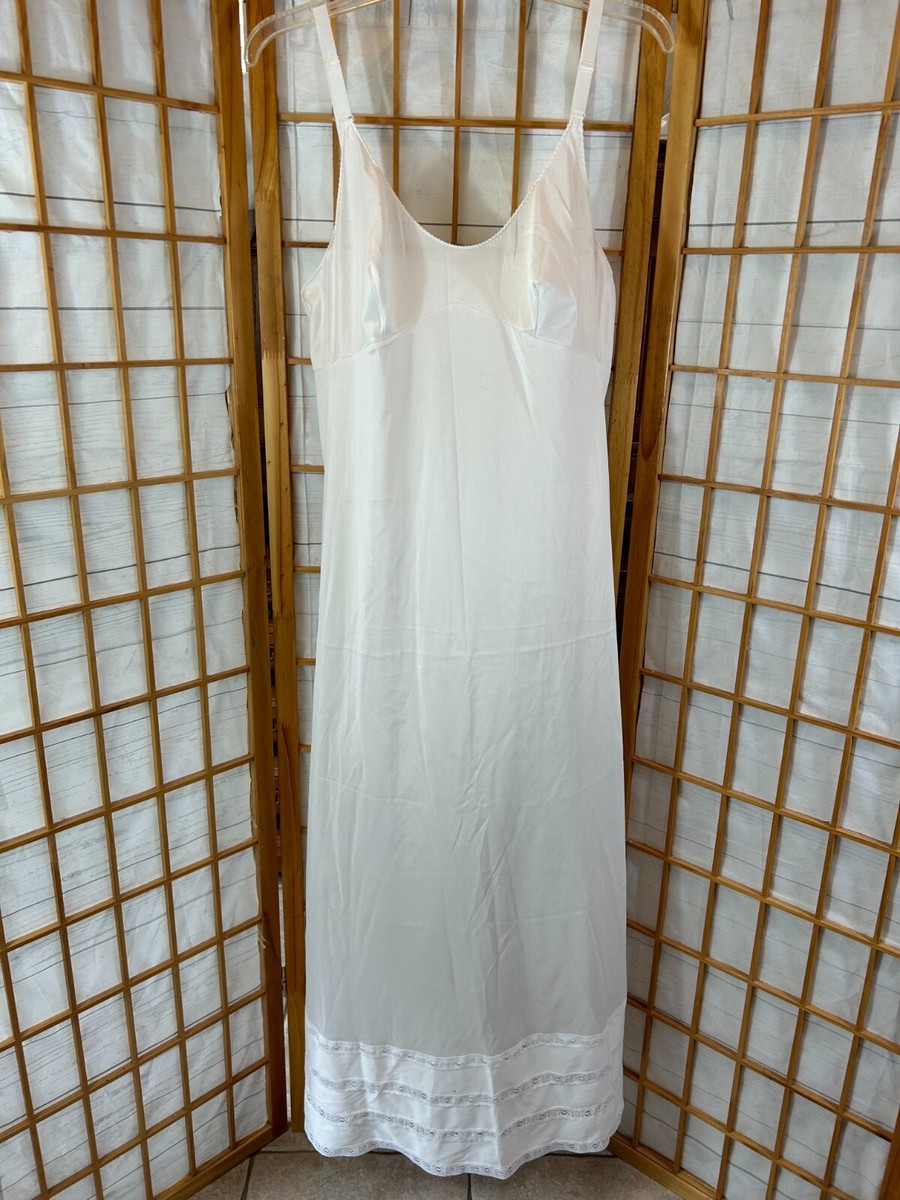 vintage white slip dress 1940's Bridal with Cream Lace Eveliina Vintage White Satin Slip Dress