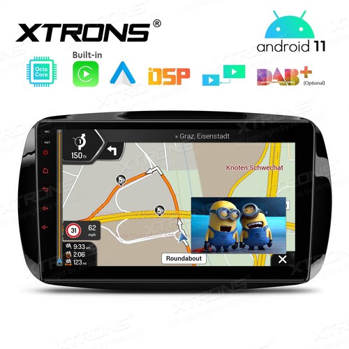 AUTORADIO ANDROID 11 STEREO AUTO 9" PER SMART 453 2015-2018 COMANDI VOLANTE BT - Foto 6 di 11
