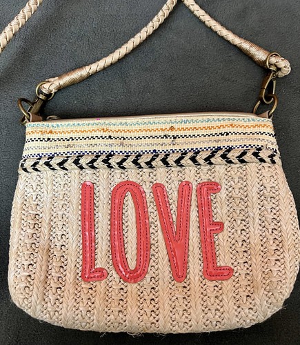 Sakroots Peace Love Woven CrossBody Bag Purse Leather Braided Strap - Picture 2 of 10