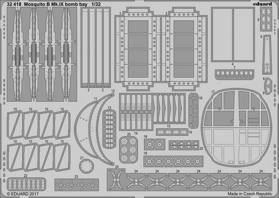Eduard 1/32 PE Zoom Mosquito B Mk. IX bomb bay - 32418 Eduard 1/32 PE Zoom Mosquito B Mk. IX bomb bay - 32418