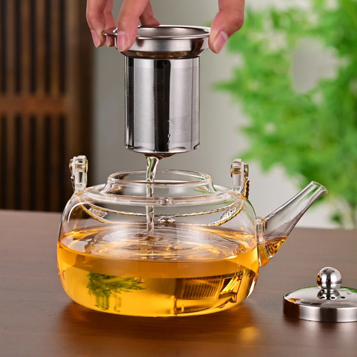 Heat Resistant Glass Teapot With Stainless Steel Infuser Portable Kettle Teapot - Picture 7 of 10