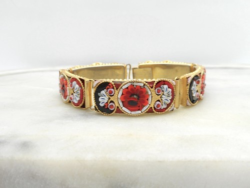 Unique Vintage Micro Mosaic Millefiori Bracelet 1960's Italy - Picture 2 of 4