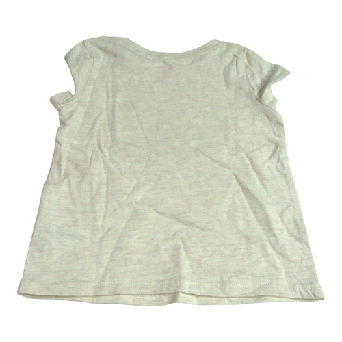 Cat & Jack Toddler Girls Size 3T Short Sleeve T-Shirt Oatmeal Christmas Deer - Picture 2 of 7