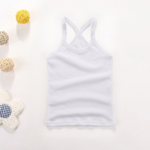 Summer Kids Girls Blouse Dance Tee Racerback Crop Tank Soild Sleeveless Tops - Picture 4 of 25
