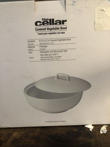 The Cellar (Macy’s)Covered vegetable bowl serving 9.5x5 Porcelain - Picture 2 of 8