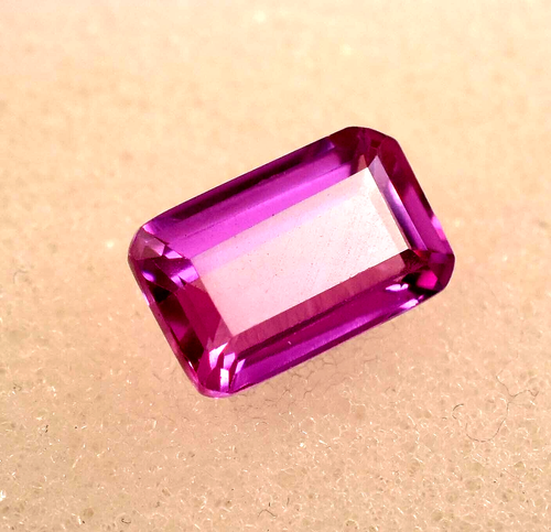 3.15 Ct Natural Ceylon Pink Sapphire Emerald Cut Loose Gemstone - Picture 6 of 7