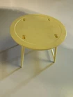 Vintage Barbie Patio Table Outdoor Dollhouse Furniture Folding Yellow Plastic