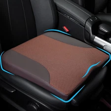 Car Seat Cushion with Comfort Memory Foam - Sciatica Back Pain Relief 18x17x2.5