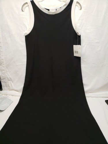 Liz Claiborne Liz & Co. Women's M Black w/White Trim Sleeveless Long Dress NWT - Picture 4 of 9