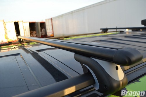 Techo Barras + de + Detiene Para vw transporter T5 10-15 Lwb Acero Negro - Imagen 3 de 12