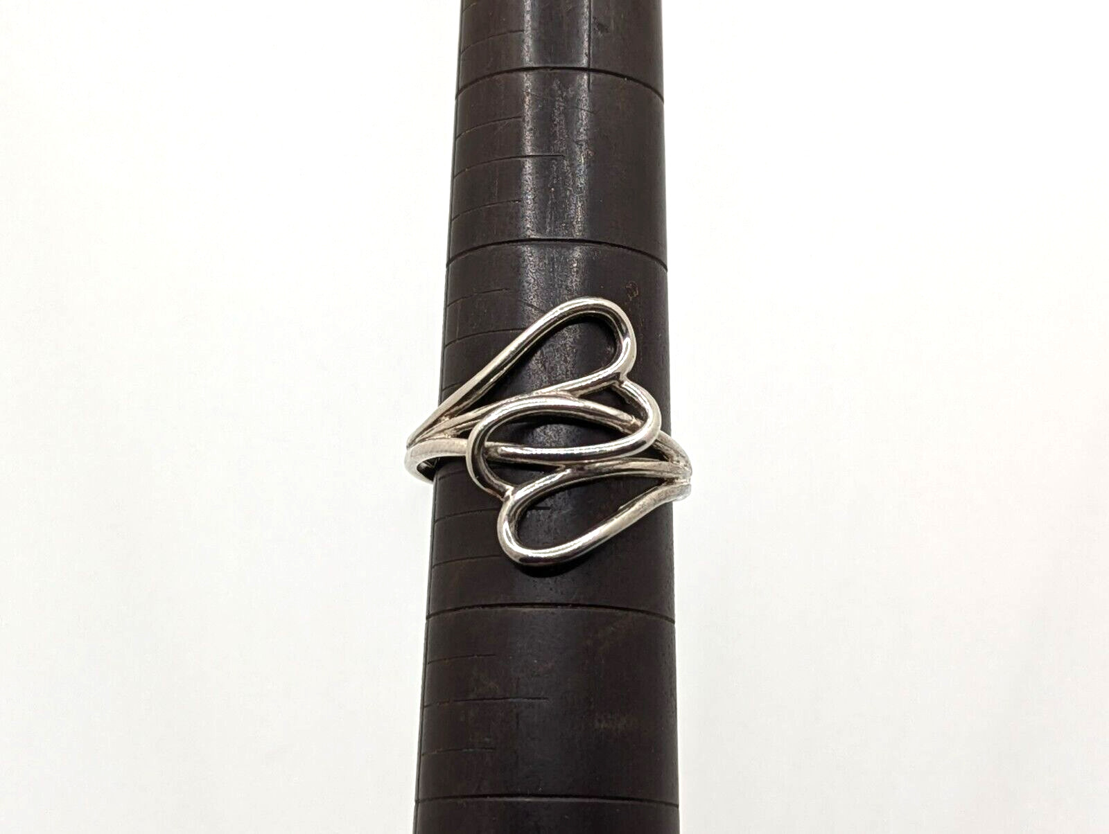 Vtg Sterling Silver Interlocking Open Double Hear… - image 6