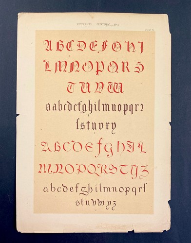 Design letters text early alphabet 15th century Italian from British Museum - Picture 3 of 3