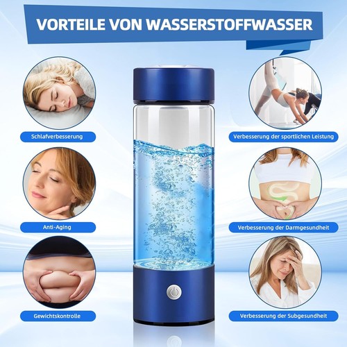 Portable Hydrogen Rich Water Glass Bottle Alkaline Generator Ionizer Recharge UK - Picture 3 of 27