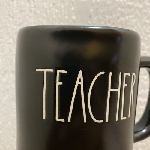 Rae Dunn By Magenta Artisan Collection TEACHER Matte Black Coffee Mug Brand NEW - Picture 3 of 5