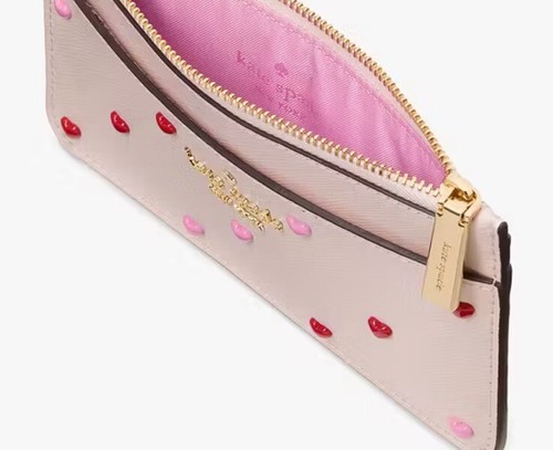 Nuovo Kate Spade Boxato Madison Cuore Borchie Grande Slim Porta Carte - Foto 6 di 8