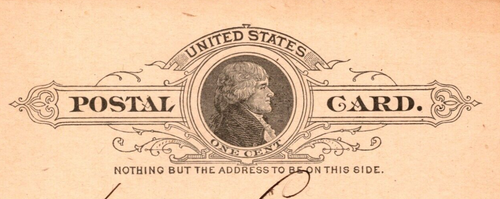 1886 UX9 ANTIQUE US Postal Card Jefferson 1c Unposted 'If You Have Not Hired' - Picture 2 of 3