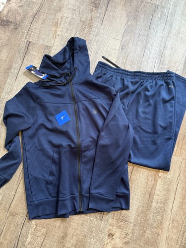 Tuta Spyder uomo nuova con etichetta taglia GRANDE attiva joggers e full zip track blu navy - Foto 2 di 23