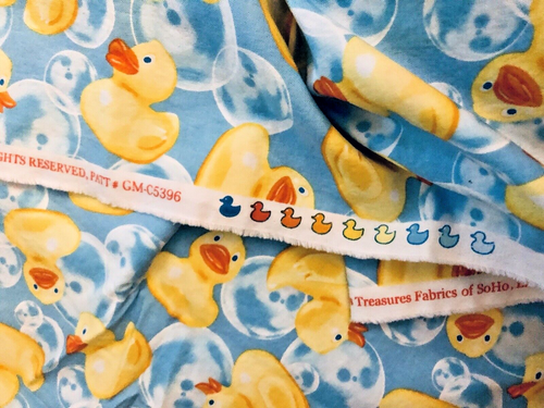 VTG Novelty Yellow Rubber Ducky & Bubbles Toss Print Timeless Treasures BTFQ - Picture 6 of 6