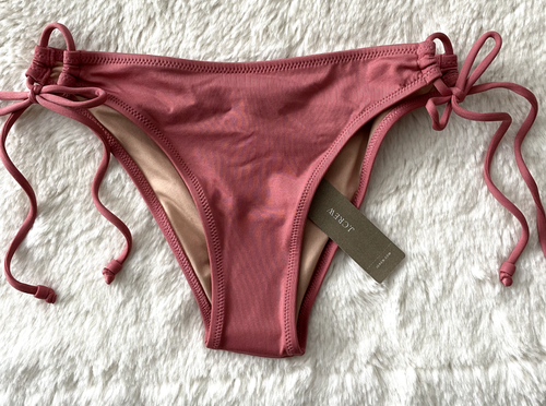 NUOVO BIKINI HIPSTER CON STRINGHE J Crew taglia XS rosa PK5861 - Foto 2 di 6