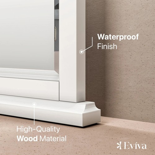 Eviva Britney 24" x 30" Rectangular White Wooden Framed Mirror - Picture 6 of 8