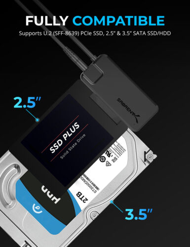 USB 3.2 Type-A to SATA/U.2 SSD Adapter - Afbeelding 3 van 7