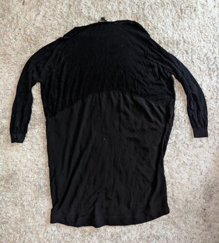 Cos Oversized Sheer Knitted Dress Long Sleeve Black Small