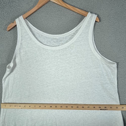 Eileen Fisher Tank Top Women Large relaxed White 100% Linen Slub Knit Sleeveless - Picture 7 of 10