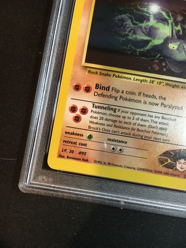 2000 Pokemon Card Gym Heroes Unlimited - #21 Rare - Brock's Onix - PSA 9 Mint - Picture 3 of 10