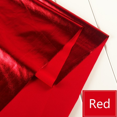 Elastic Faux Patent Leather Fabric Wet Look Stretch Metallic Shiny Material Trim - Picture 21 of 25