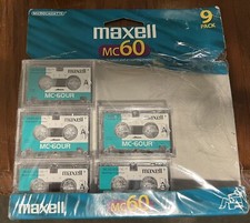 Maxell MC-60 5 Pack Micro Cassette Audio Dictation Answering Machine Open Pkg