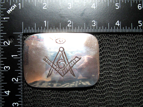STERLING SILVER ALL SEEING EYE FREEMASON BELT BUCKLE! VINTAGE! HANDMADE! 47g! US - Picture 10 of 11