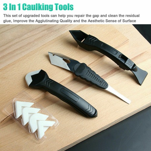 3in 1 Silicone Sealant Remover Tool Kit Set Scraper Caulking Mould Removal Clean - Picture 3 of 11