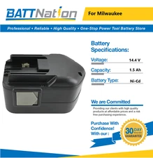 14.4V 1.5Ah NiCd Battery for Milwaukee 48-11-1000 48-11-1014 48-11-1024