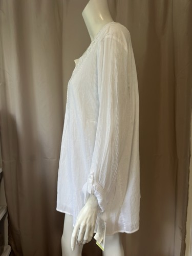 New alfred dunner White Cotton 3/4 Sleeve tops size 18W/1X - Picture 5 of 6