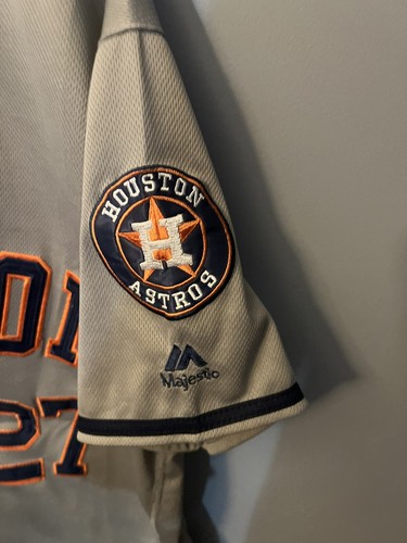 Houston Astros Jose Altuve #27 Majestic Men's Gray Road L Jersey Stitched - Picture 5 of 5