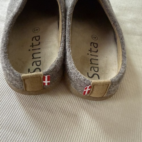 Zapatillas de fieltro de lana Sanita Lodge para mujer gris confort natural EU41 US 9,5-10 - Imagen 3 de 4