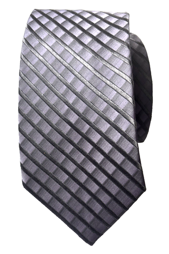 Kenneth Cole Reaction Men's tie 100% Silk, Silver Grey & Lilac Jacquard 59x3.25 - Picture 5 of 5